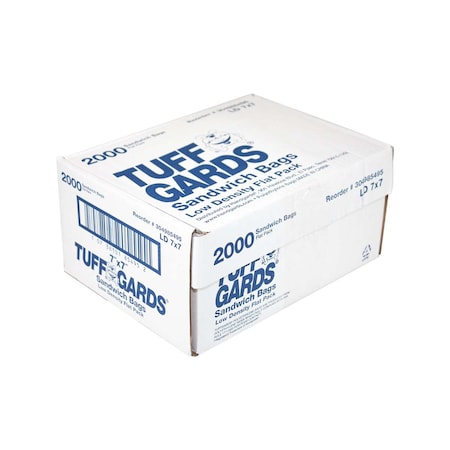 Tuffgards Tuff Gards 7"x7" Low Density Clear Flat Sandwich Bag, PK2000 304985495
